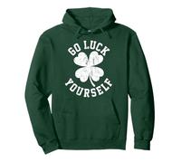 Trébol sarcástico de 4 Hojas con Texto en inglés Go Luck Yourself Sudadera con Capucha