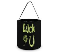 Trébol trébol herraduras divertidas Halloween truco o trato bolsas dulces regalos cubos para fiesta suministros