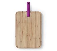 Trebonn - Artù Integrated Knife Chef, tabla de cortar de bambú con cuchillo Chef integrado, 43 x 24 x 2,2 cm, para carnes, con ranura para el drenaje de líquidos
