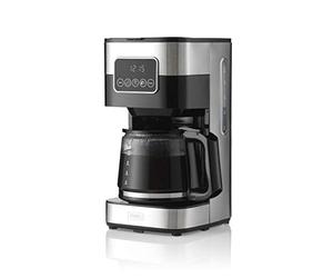 Trebs Filter Coffee Machine 24100 - Up to 12 Cups at 1.5 L Capacity - Programmable - Automatic Shut-Off - Drip Stop - LED Touch Display - Stainless Steel Design - Stainless Steel/Black
