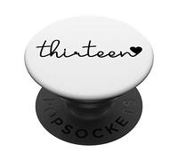 Trece años, 13 años, para niñas, corazón Lindo 13 cumpleaños PopSockets PopGrip Adhesivo