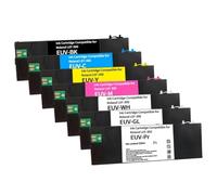 TReCVd Cartucho de Tinta Recargable de 220 ml Compatible con Roland LEF-20 LEF-10 LEF-12 LEF-300 LEC-330 LEC-300 LEC540 Modelos Eco EUV EUV2 EUV3 EUV4 EUV5 Cartucho vacío(7pc(K C M Y WT GL Pr)