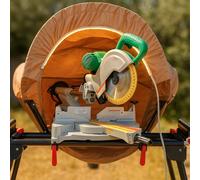 Tredre Solución de polvo iluminada para sierras ingletadoras, sistema de vacío de taller de madera, agujeros de accesorios, viene con bolsa de almacenamiento caqui, 50 pulgadas de largo x 30 pulgadas