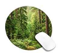 Tree - Alfombrilla de mouse pequeña, diseño de follaje escénico de la naturaleza, color verde de verano, de goma, antideslizante, para computadora, decoración para el hogar, oficina, trabajo