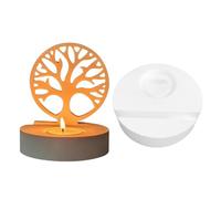 Tree Candle Holder Resin Mold, Tree-Inspired Silicone Molds For Gum Candlesticks, Candle Holders For Beeswax Candles, 3D Tree Design, 4 X 4 X 6 Inches, Clear, 1 Pack