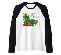 Tree-Ceratops Árbol de Navidad Ceratops Xmas Dino Camiseta Manga Raglan