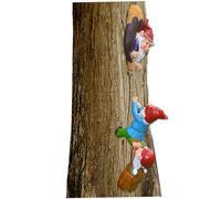 Tree Climbing Gnomes Weather-Resistant 3 Climbing Gnomes Tree Decor Whimsical Garden GNOME Stump Decor Fairy Garden Accessories Yard Art Ornaments