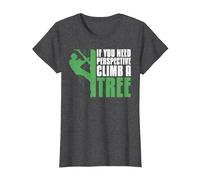 Tree Climbing Leñador Árbol - Bosque Podador Arborista Camiseta, Mujer, Jaspeado Oscuro, M