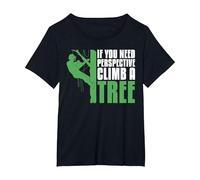 Tree Climbing Leñador Árbol - Bosque Podador Arborista Camiseta, Mujer Tallas Grandes, Negro, 6XL Grande