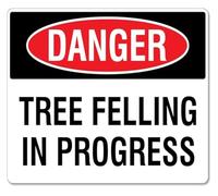 Tree Cutting Active Zone Alert Tin Sign For Forest Road 12x8 Inch