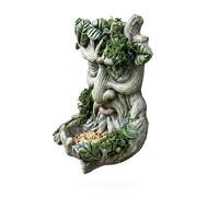 Tree Face - 3D resina Weatherproof Decoration, Fairy Garden Art, Spirit Shaped Wall Mounted Feeding Bowl | For Bird Squirrel Feeding Home Lawn Backyard Courtyard Farm Park Landscaping Camping,