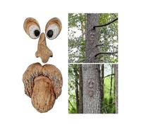 Tree Face Decoration Tree Face Old Man Tree Old Man Garden Sculpture Trunk Hanging Christmas Decoration