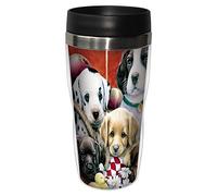 Tree-Free Greetings 77034 Acero Inoxidable Cachorro Pals Arte Coleccionable SIP 'n Go Travel Tumbler