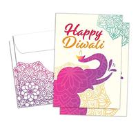 Tree-Free Greetings Diwali - Paquete de 2 tarjetas, respetuoso con el medio ambiente, fabricado en Estados Unidos, papel 100% reciclado, 5 x 7 pulgadas, Diwali divertido y festivo (GT61504)
