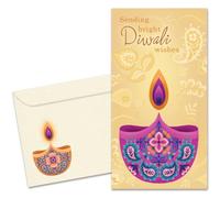 Tree-Free Greetings Diwali ZO70071 - Tarjeta de soporte para dinero con arte a juego, respetuosa con el medio ambiente, hecha en Estados Unidos, papel 100% reciclado, 3.7 x 7 pulgadas, envío de