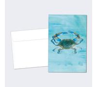 Tree-Free Greetings EcoNotes FS56730 - Tarjetas de notas en blanco con sobres, 4 x 6 pulgadas, cangrejo azul, temática de océano de playa, en caja, juego de 12