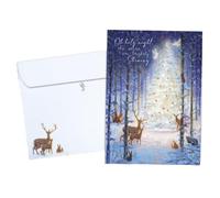 Tree-Free Greetings Paquete de 12 unidades de Navidad con sobres a juego, respetuoso con el medio ambiente, fabricado en Estados Unidos, papel 100% reciclado, 5 x 7 pulgadas, Oh Holy Night (HP60642)