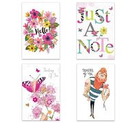 Tree-Free Greetings Paquete de 16 tarjetas de notas surtidas en blanco para todas las ocasiones con sobres, respetuosas con el medio ambiente, fabricadas en Estados Unidos, papel 100% reciclado, 4 x 6