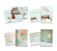 Tree-Free Greetings Paquete de 16 tarjetas navideñas surtidas de 5 x 7 pulgadas con sobres a juego, fabricadas en Estados Unidos, papel 100% reciclado, Dreams & Wishes (GP54095)