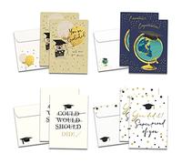 Tree-Free Greetings Paquete de 8 tarjetas de felicitación de graduación, ecológicas, fabricadas en Estados Unidos, 100% papel reciclado, 5 x 7 pulgadas, Super Genius (GA64289)