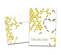 Tree-Free Greetings Paquete de dos tarjetas con sobres a juego, respetuoso con el medio ambiente, fabricado en Estados Unidos, 100% papel reciclado, 5 x 7 pulgadas, Bee Kind Thank You (GT19943)