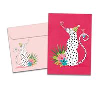 Tree-Free Greetings - Tarjeta de cumpleaños - Diseños artísticos - 1 tarjeta + sobre a juego - Fabricado en Estados Unidos - Papel 100% reciclado - 5 x 7 - Animal de fiesta interior (VO69656)