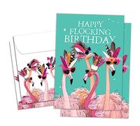 Tree-Free Greetings Tarjeta de felicitación de cumpleaños, respetuosa con el medio ambiente, fabricada en Estados Unidos, papel 100% reciclado, 5 x 7 pulgadas, cumpleaños flocado (GT61243)