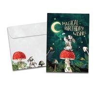 Tree-Free Greetings Tarjeta de felicitación de cumpleaños respetuosa con el medio ambiente, hecha en Estados Unidos, papel 100% reciclado, 5 x 7 pulgadas, deseos mágicos (GO65331)