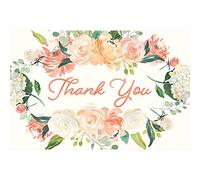 Tree-Free Greetings Tarjetas de agradecimiento para boda, diseños artísticos, 12 tarjetas + sobres a juego, hechas en Estados Unidos, papel 100% reciclado, 4 x 6 pulgadas, boda floral rosa (TK61326)