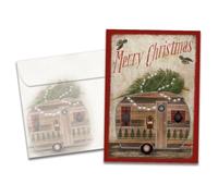 Tree-Free Greetings - Tarjetas de felicitación de temporada - Diseños artísticos - 10 tarjetas + sobres a juego - Fabricado en Estados Unidos - Papel 100% reciclado - 5 x 7 - Camper rústico (HB30412)
