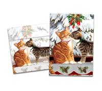 Tree-Free Greetings - Tarjetas de felicitación de temporada - Diseños artísticos - 10 tarjetas + sobres a juego - Fabricado en Estados Unidos - Papel 100% reciclado - 5 x 7 - Kitten Kiss (HB93347)