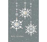 Tree-Free Greetings Tarjetas de felicitación navideñas, copo de nieve gris, feliz día festivo, papel reciclado marrón vintage, juego de tarjetas de notas en caja, paquete de 10 (HB93304)