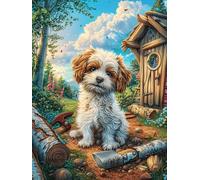 Tree House Bichon Frisé Rompecabezas 500 Piezas Cartón para Principiantes Animal de compañías Vacaciones Y Fines De Semana Hobby Y Ocio Calidad Profesional Regalo Cumpleaños 500 PCS