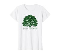 Tree Hugger Vintage Nature Lover Gráfico Ambiental Camiseta gráfica económica, Mujer, Blanco, S