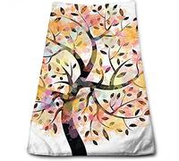 Tree Kitchen Dish Towel Microfibra, Colorful Spring Season Tree Leaves of Life, Toallas de baño de Secado rápido para Adultos y niños Super Absorbente, Multicolor 15in x27in