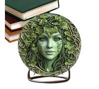 Tree Lady Table Decor, Wooden Retro Goddess Statue, 9.06x9.06 Inches Mythical Fantasy Sculpture Desktop Ornament, Goddess with Vines, Desk Display Ornaments for Indoor Outdoor Decoration in Living Roo