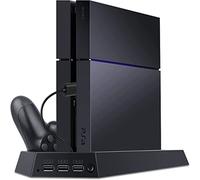 TREE.NB Cargador vertical para ventilador de refrigeración PS4, estación de carga de controlador dual para consola de juegos Sony PlayStation 4 para cargador PlayStation 4 (no para PS4 Slim/Pro)