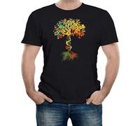 Tree of Life DNA Genetic Code Biology Earth Nature Science - Camiseta unisex para hombre, Negro , 3XL