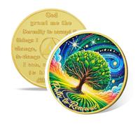 Tree of Life - Moneda de sobriedad de 5 años, chips AA de camino a la renovación, medallones de recuperación de adicciones de cuatro años, símbolo de celebración de aniversario, regalos de sobriedad