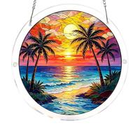 Tree of Life Sun Catcher Window Hanging, DIY Acrylic Puzzle Light Projection Decor for Garden Office Home, Colorful Prism Suncatcher for Christmas Birthday Gift, Unique Stained Glass Effect