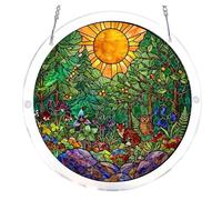 Tree of Life Sun Catcher Window Hanging, DIY Acrylic Puzzle Light Projection Decor for Garden Office Home, Colorful Prism Suncatcher for Christmas Birthday Gift, Unique Stained Glass Effect