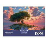 Tree on An Island 1000 Stück Premium-Karton Puzzle Lonely Tree Stressabbau Kreatives Spiel Puzzles Als Wohnaccessoires 52x38cm/1000pcs