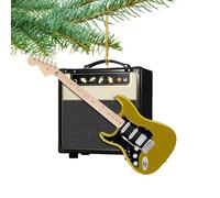 Tree Ornaments - 2D Acrylic Guitar Decorations for Holiday Fun | Electric Guitar Shaped with Vibrant Details & Festive Display for Music Lovers, Bedroom Corners, and Christmas Trees