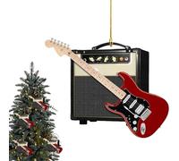 Tree Ornaments - 2D Acrylic Guitar Decorations for Holiday Fun | Electric Guitar Shaped with Vibrant Details & Festive Display for Music Lovers, Bedroom Corners, and Christmas Trees
