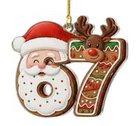 Tree Ornaments For Christmas - 2D Flat Number Shape Pendant For Holiday Decorating | Acrylic Material with Festive Accent Functions and Celebration Use For Home Party Birthday Window