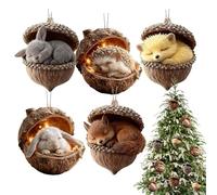 Tree Ornaments for Christmas,Flat 2D Festive - Colgante decorativo elegante a mano, diseño de animales de Navidad, para interiores al aire libre, ventana o mesa de salón de vacaciones
