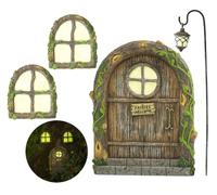 Tree Poetry Kit de jardín de Hadas, Puerta de Hadas y Ventanas para árboles, decoración de tocón de árbol, Kit de casa de Hadas, decoración de jardín de Hadas
