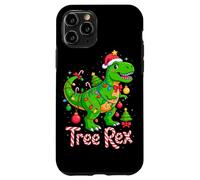 Tree Rex Christmas Costume T-Rex Dinosaur Xmas Light Family Carcasa para iPhone 11 Pro