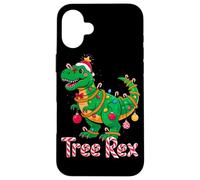 Tree Rex Christmas Costume T-Rex Dinosaur Xmas Light Family Carcasa para iPhone 16 Plus