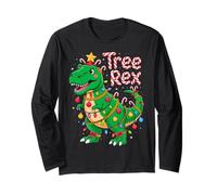 Tree Rex Christmas Costume T-Rex Dinosaur Xmas Light Family Manga Larga